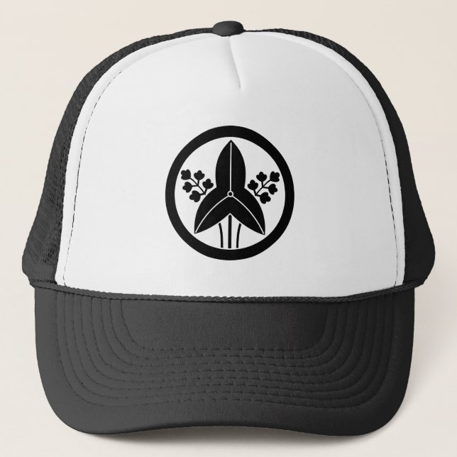 Standing arrowhead in circle trucker hat (Front)