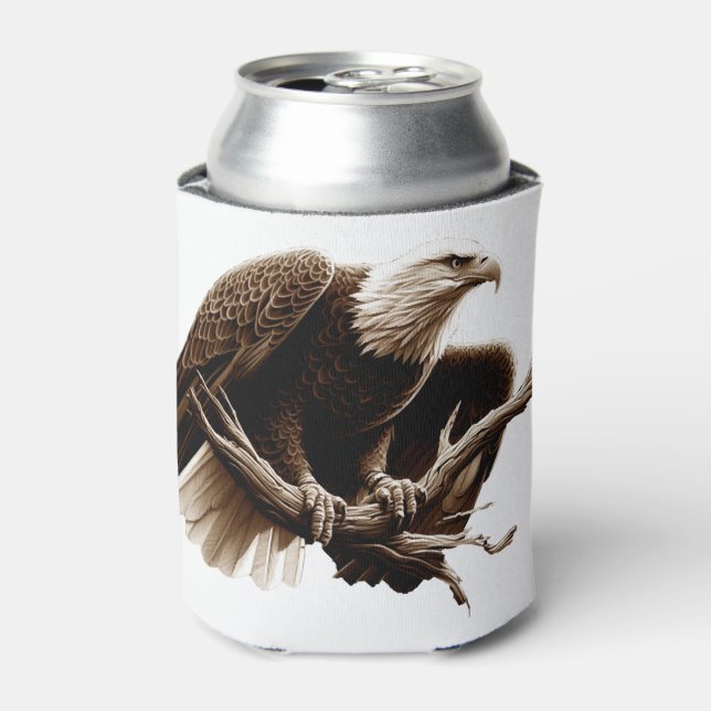 Standing Bald Eagle Can Cooler (Can Front)