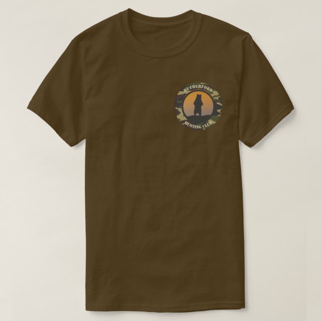 Standing Bear and Camo Round Design T-Shirt (Design Front)
