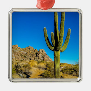 Standing Cactus Metal Tree Decoration