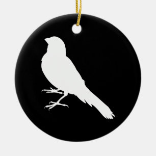 Standing Canary Bird Ceramic Tree Decoration