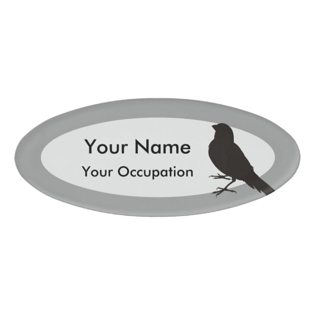 Standing Canary Bird Name Tag (Front)