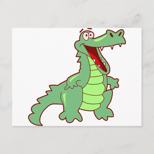 Standing Cartoon Alligator Postcard (Front)