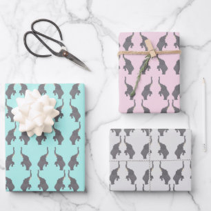 Standing Circus Elephant Multi Colour Wrapping Paper Sheet