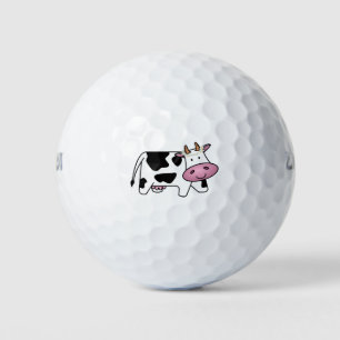 Standing Cow with Daisies Golf Balls