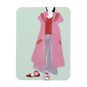 Standing Fashion Figure - Oversized Jacket Magnet