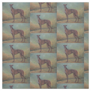 Standing Greyhound Dog Art Fabric