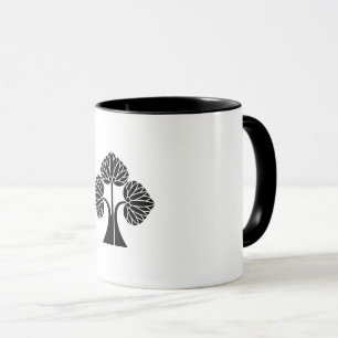 Standing hollyhocks divided into right mug