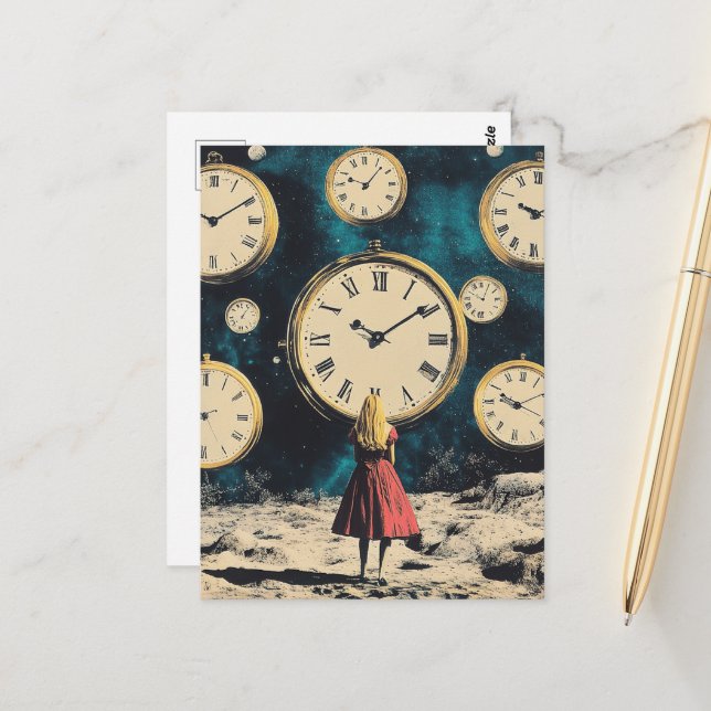 Standing in Time Surreal Postcard (Front/Back In Situ)