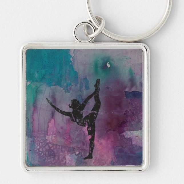 Standing Leg Stretch YG - Premium Keychain (Front)