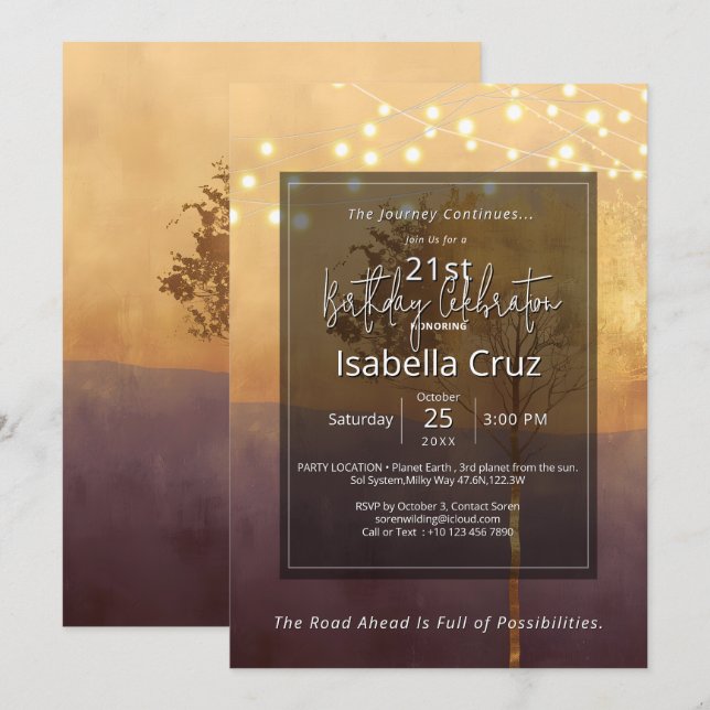 Standing Light | Minimal Design Invitation (Front/Back)