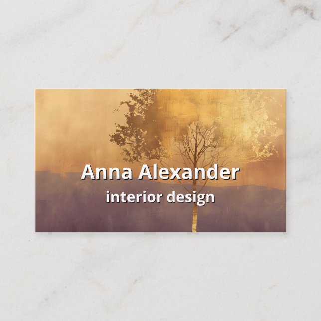 Standing Light | Tree Minimal Design  Business Card (Front)