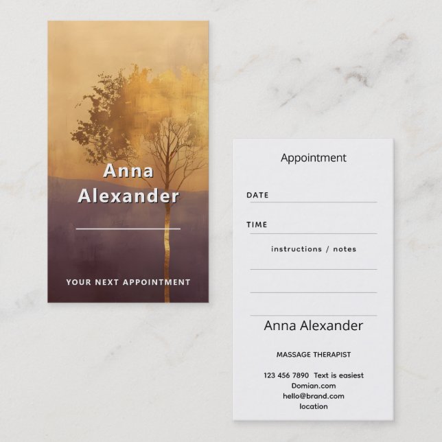 Standing Light | Tree Minimal Design  Business Card (Front/Back)