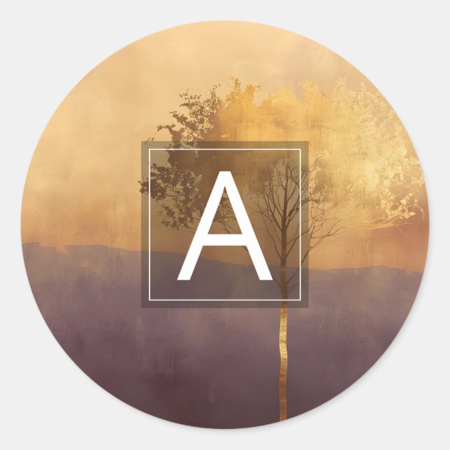 Standing Light | Tree Minimal Design  Classic Round Sticker (Front)
