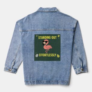 Standing Out Effortlessly Funny Cool Flamingo Denim Jacket