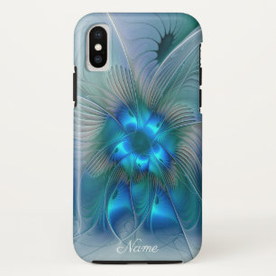 Standing Ovations, Abstract Blue Fractal Art Name Case-Mate iPhone Case