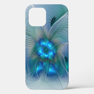 Standing Ovations, Abstract Blue Turquoise Fractal iPhone 12 Pro Case