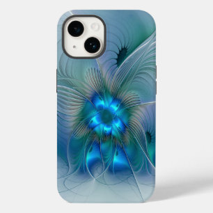 Standing Ovations, Abstract Blue Turquoise Fractal Case-Mate iPhone 14 Case