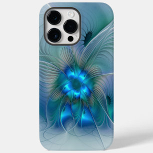 Standing Ovations, Abstract Blue Turquoise Fractal Case-Mate iPhone 14 Pro Max Case