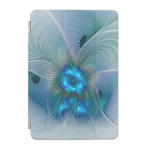 Standing Ovations, Abstract Blue Turquoise Fractal iPad Mini Cover