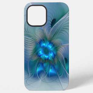 Standing Ovations, Abstract Blue Turquoise Fractal iPhone 12 Pro Max Case