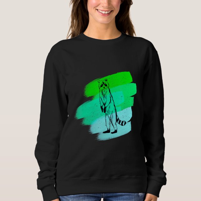 Standing Racoon Graphic Without Food Sweatshirt (Front)