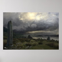 Standing Stone near Oban in Scotland - poster