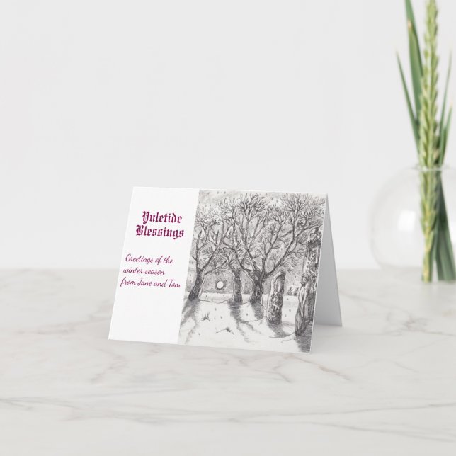 Standing stones in snow card (Front)