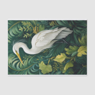 Standing Tall, Graceful White Crane Decor Tissue Paper