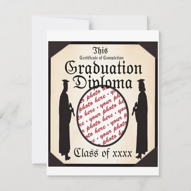 Standing Tall - Graduation Diploma Photo Frame Announcement (Front)
