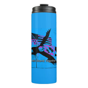 Standing Together - Canada, USA Flags and Eagle Thermal Tumbler