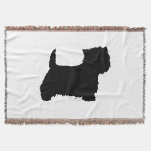 Standing Westie Silhouette Throw Blanket
