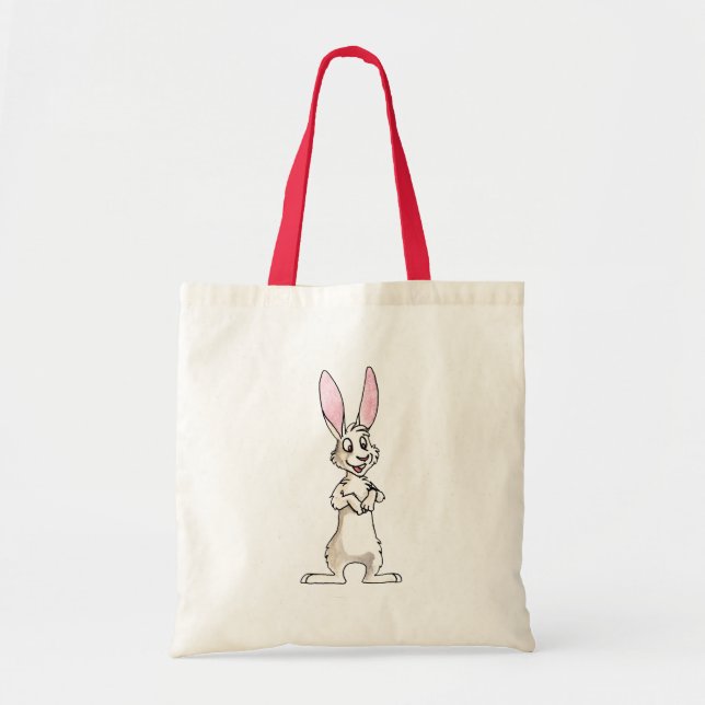 Standing White Rabbit Tote Bag (Front)