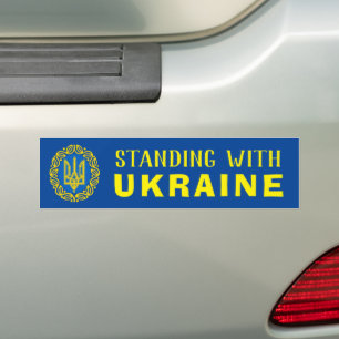 STANDING WITH UKRAINE BUMPER STICKER