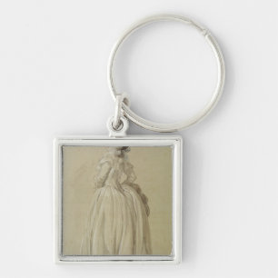 Standing Young Woman Key Ring