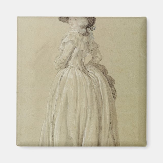 Standing Young Woman Magnet (Front)