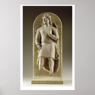 Standing youth or Maitreya, Gandhara (stucco) Poster