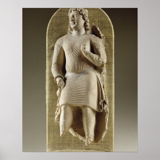 Standing youth or Maitreya, Gandhara (stucco) Poster (Front)