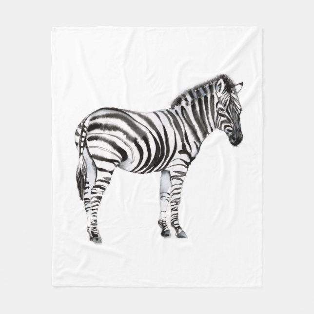 Standing Zebra Fleece Blanket (Front)