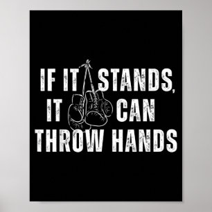 Stands Can Throw Hands Boxing MMA Gym Funny Poster