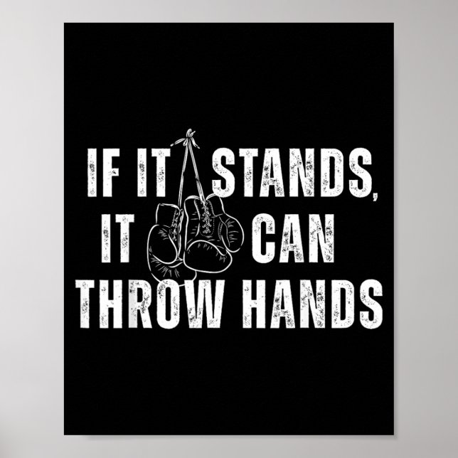 Stands Can Throw Hands Boxing MMA Gym Funny Poster (Front)