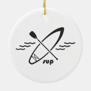 Standup Paddleboarding Ceramic Tree Decoration