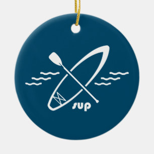 Standup Paddleboarding Ceramic Tree Decoration