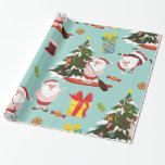 standup paddleboarding surfing santa christmas wrapping paper<br><div class="desc">surfing santa  ,   paddleboarding , surfing, christmas,  santa claus,  christmas july,  tropical santa,  tropical christmas,  summer santa,  vacation santa</div>
