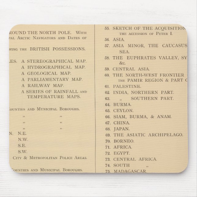 Stanford's London atlas of universal geography Mouse Pad (Front)