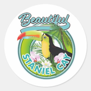 Staniel Cay travel logo Classic Round Sticker