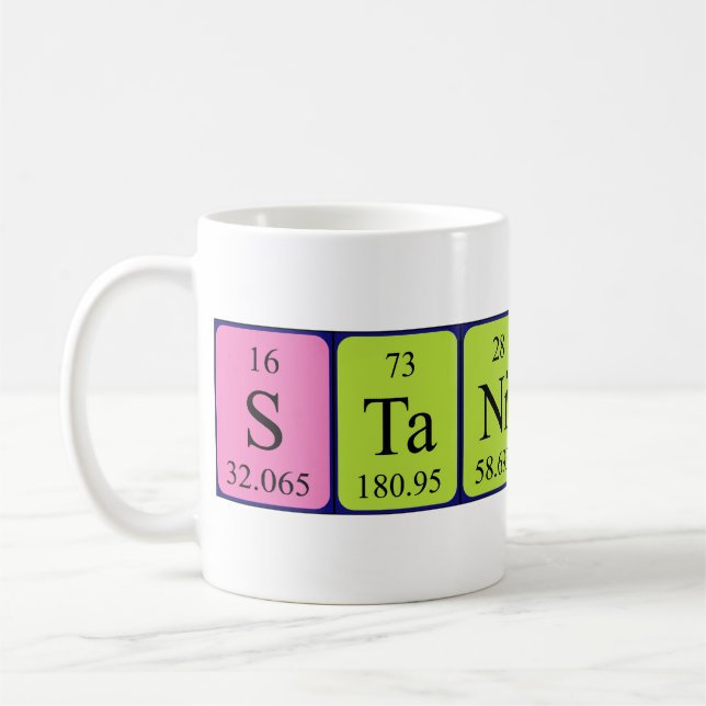 Stanislas periodic table name mug (Left)