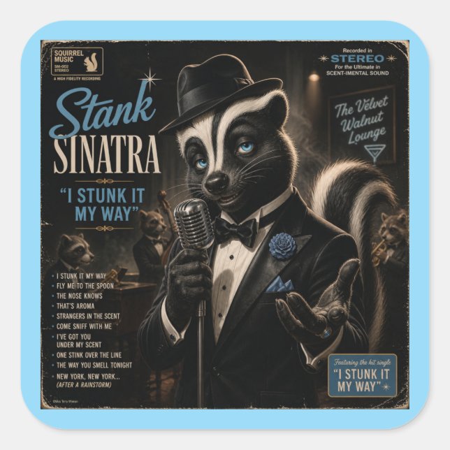 Stank Sinatra Album: a Parody Square Sticker (Front)