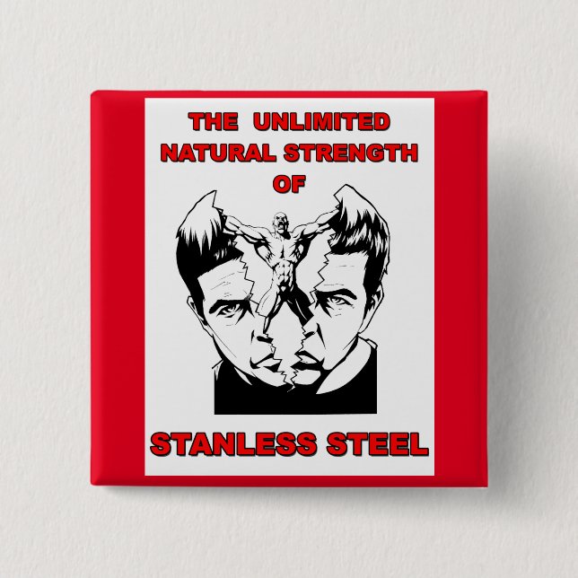 Stanless Steel 15 Cm Square Badge (Front)