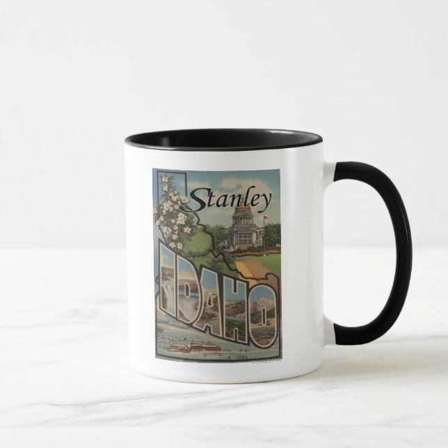 Stanley, Idaho - Large Letter Scenes Mug (Right)